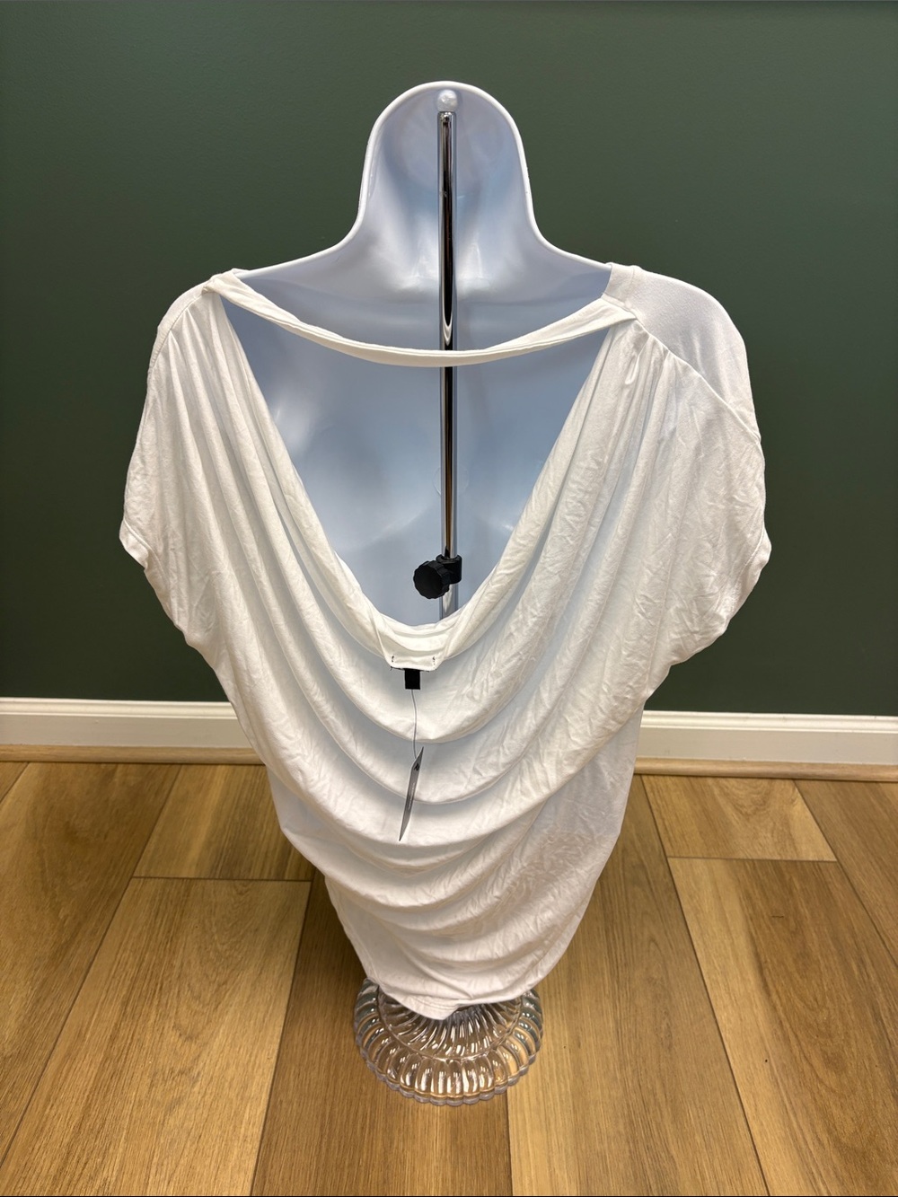 Express White Draped Back Top